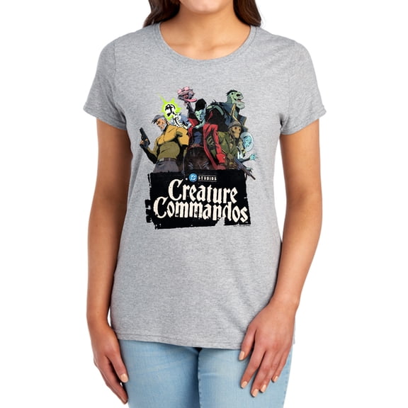 Creature Commandos Group Pose Women's T Shirt, Athletic Heather, Small