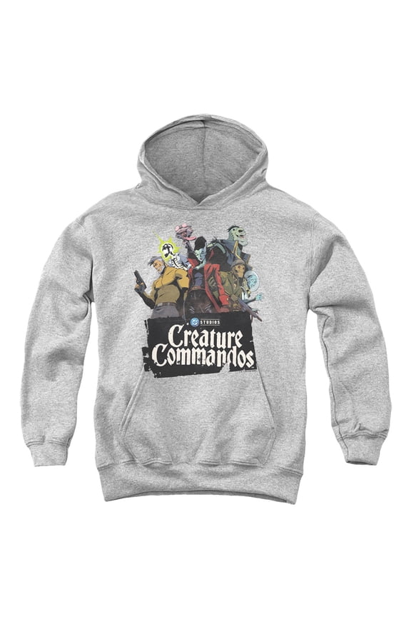 Group Pose Youth Kids Boy/Girls Pull-Over Hoodie, Athletic Heather, Large