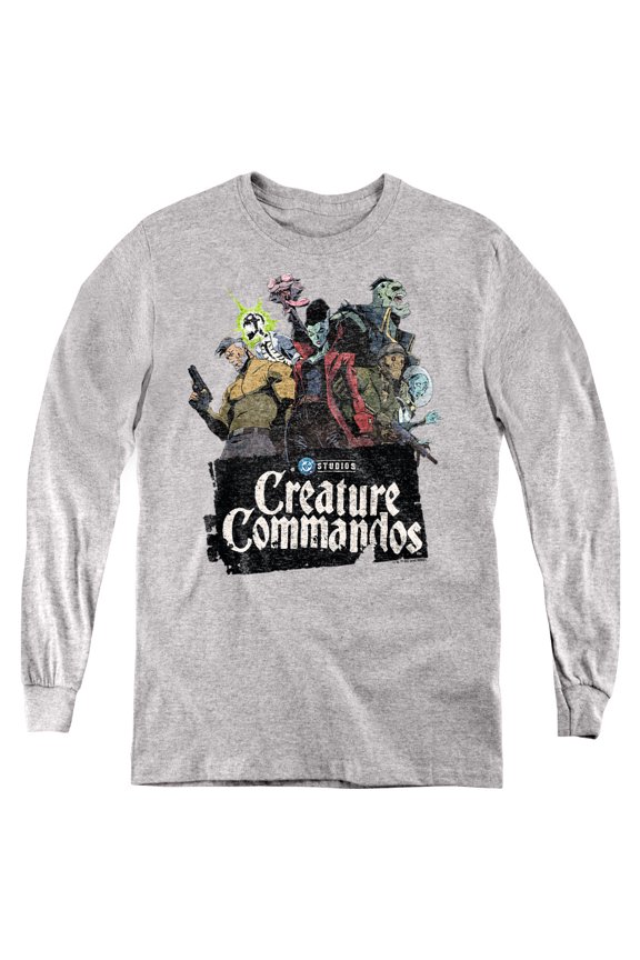 Group Pose Youth Long Sleeve T Shirt, Athletic Heather, Medium