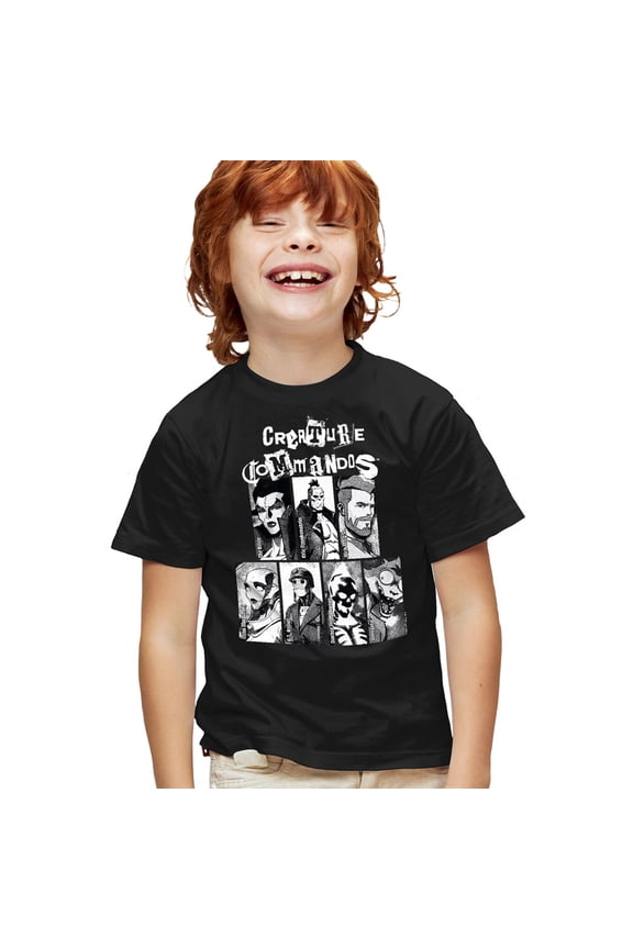 Portraits Kids T Shirt for Youth Boys and Girls, Black, Medium