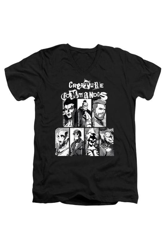 Portraits Unisex Adult V-Neck T Shirt (2X-Large) Black