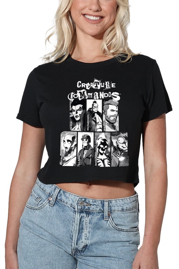 Portraits Women's Crop Top T-Shirt, Black, Small