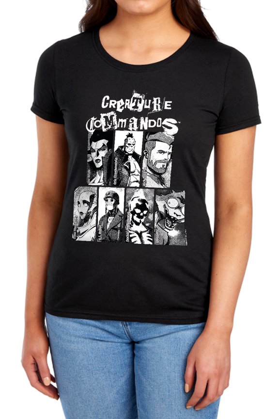 Creature Commandos Portraits Women's T Shirt, Black, Medium