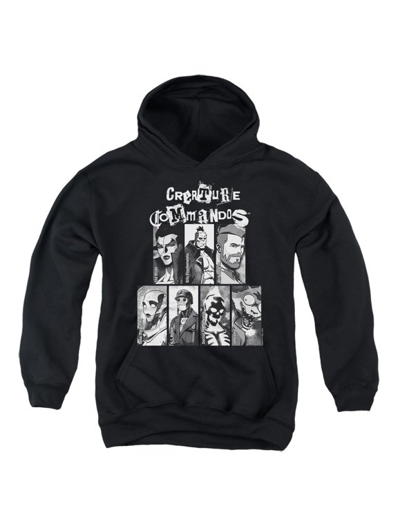 Portraits Youth Kids Boy/Girls Pull-Over Hoodie, Black, Large