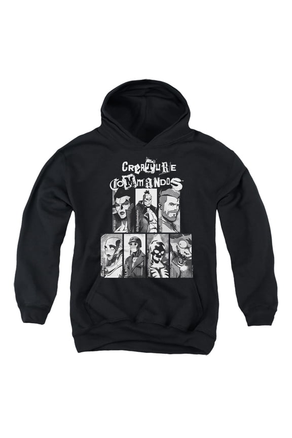 Portraits Youth Kids Boy/Girls Pull-Over Hoodie, Black, Medium