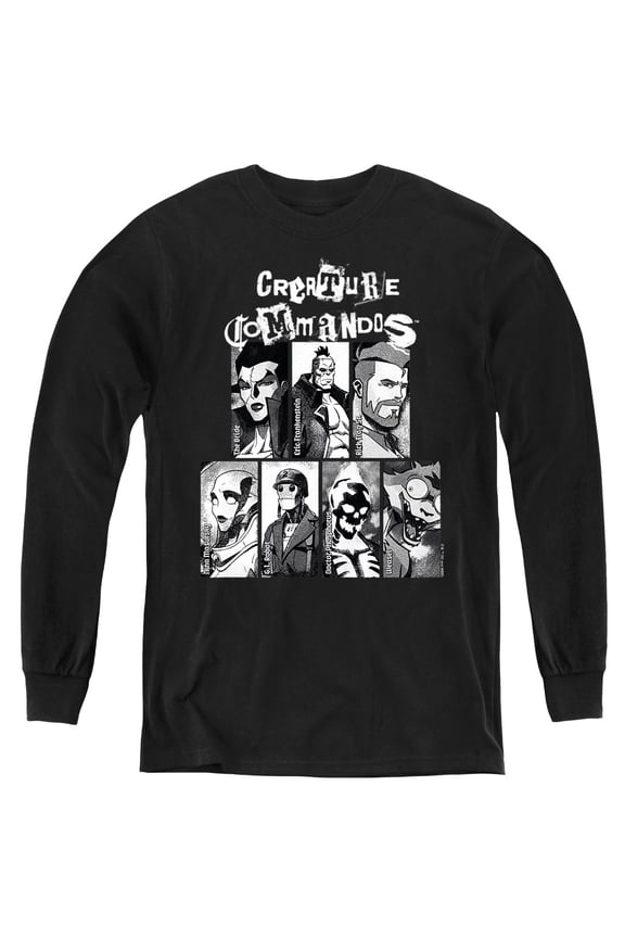 Portraits Youth Long Sleeve T Shirt, Black, Medium