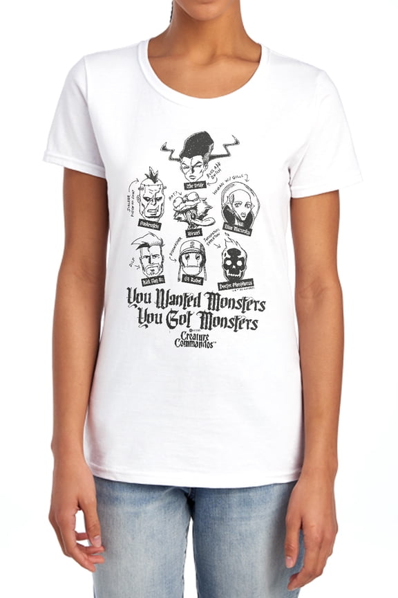 Creature Commandos You Wanted Monsters Women's T Shirt, White, Large