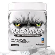 Creature  Creatine Monohydrate   NSF Certified for Sport , Tested for 288+ Banned Substances  Pure Micronized Powder for Muscle, Growth, Strength, Recovery & Brain Support   Unflavored, 60 Servings