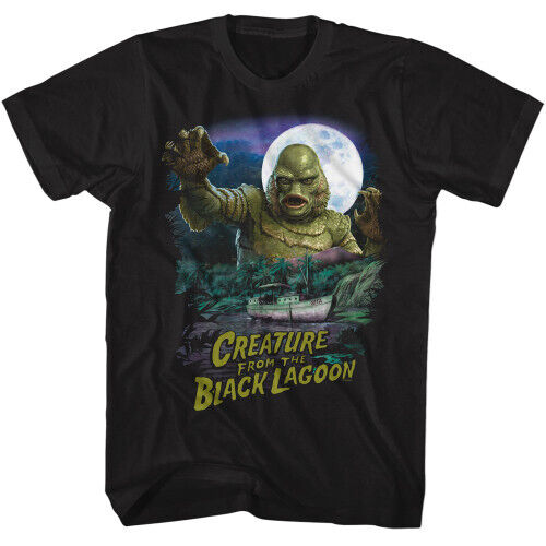 Creature From The Black Lagoon and Boat TShirt Black