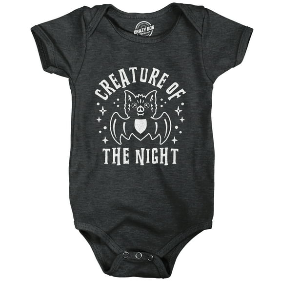 Creature of The Night Baby Bodysuit Funny Cute Halloween Bat Graphic Jumper for Infants