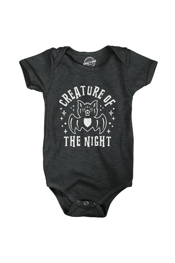 Creature of The Night Baby Bodysuit Funny Cute Halloween Bat Graphic Jumper for Infants