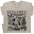 thumbnail image 1 of Creature Of The Night T Shirt Raccoon Shirt Funny Shirts for Women Men Guys Cool Possum T Shirt Vintage Animal Graphic Tee Armadillo T Shirt, 1 of 4