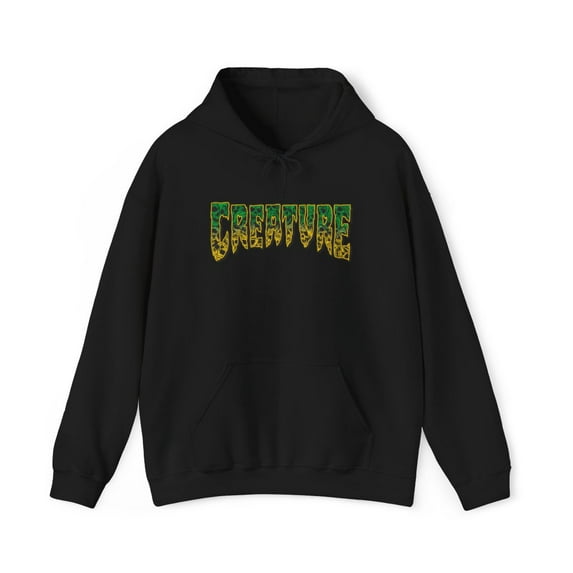 Creature Skateboard 90s 00s Skulls Green Vintage Classic Skate Hoodie Print - M / Black