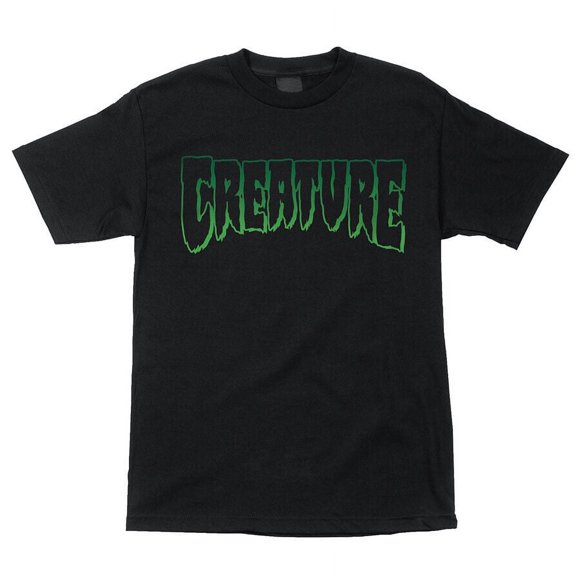 Creature Skateboard Shirt Logo Outline Black