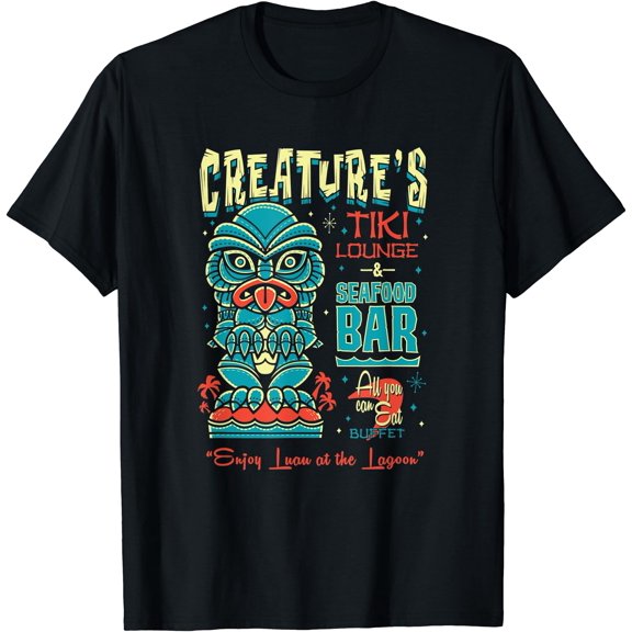 Creature Tiki Lounge Lagoon - Retro Hawaii Surf Vacation T-Shirt