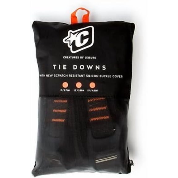 Creatures of Leisure Tie Down Silicon Rax Straps, Moulded Silicon Buckle Cover, 30mm Heavy-Duty UV Treated Webbing, Reusable Carry Bag, 9ft