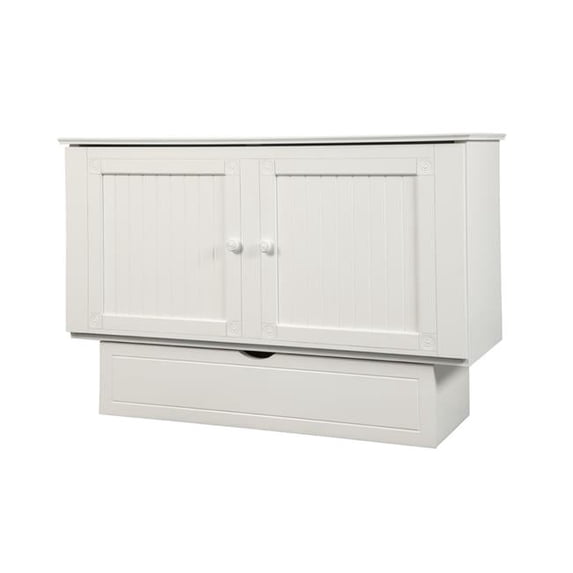 Creden-ZzZ 553-10 Cottage White Cabinet Bed, Queen Size