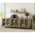 thumbnail image 1 of WAMAPT Sideboard Buffet Cabinets with 6-Glass Door, Kitchen Storage Cabinets, Wood Coffee Bar Tables with Adjustable Shelf, Accent Sideboard Cabinet for Dining Room, Living Room, Wash Grey (3 PCS), 1 of 8