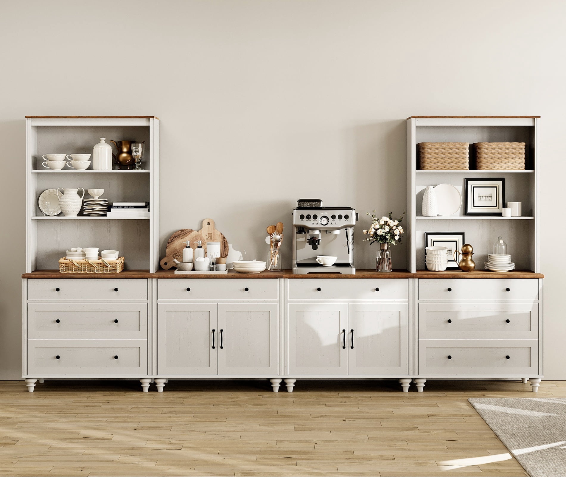 WAMPAT Credenzas & Sideboards with 8 Drawers and 4 Doors, Mid-Century