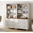 thumbnail image 1 of WAMPAT Credenzas & Sideboards with 6 Drawers, Farmhouse Storage Cabinet with Adjustable Shleves for Kitchen, Living Room, Bedroom, Home Office, White, 1 of 8