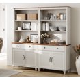 thumbnail image 1 of WAMPAT 72'' Tall Credenzas & Sideboard with Shelves, 34'' Wide Dining Hutch with Drawers and Doorss, Farmhouse Sideboard for Kitchen, Home Decor, Living Room, White, 1 of 7