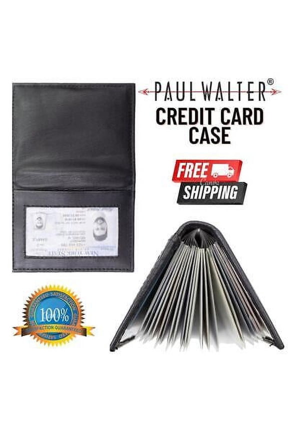 Credit Card Case Book Genuine Leather With RFID Protection