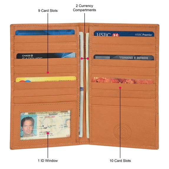 Credit Card Case Tall Wallet with 18 card slots by Leatherboss