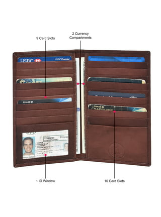 Slim Leather Bifold Wallets For Men - Minimalist Small Thin Mens Wallet  RFID Blocking Card Holder ID Window Gifts For Men 