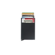 Credit Card Holder Black Card Holder with Money Pocket Pop Up Wallet RFID Blocking Slim Metal Bank Card Case Holds