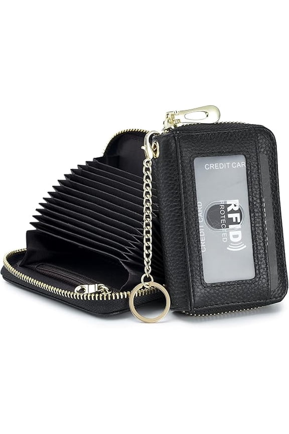 Credit Card Holder,Genuine Leather Businese Card Case,Rfid Blocking Wallet for Women & Men