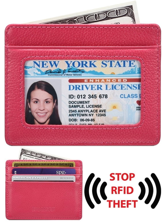 Credit Card Holder Genuine Leather Slim & Thin Pocket Wallet Minimalist Wallet Money Clip RFID Blocking