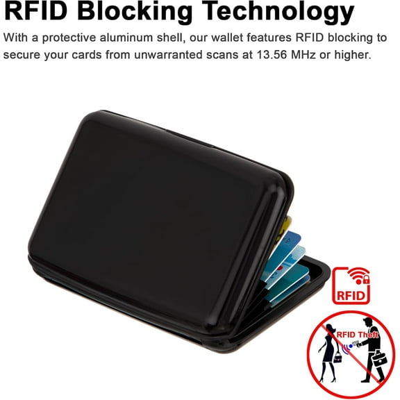Credit Card Holder, RFID Blocking Metal Card Wallet for Women Men Slim ID Card Holders Protector Aluminum Business Hard Case