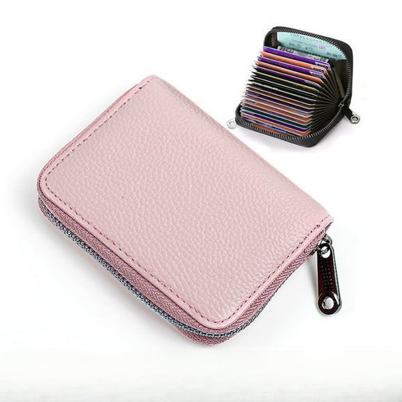 Credit Card Holder, RFID Zipper Credit Card Wallet for Women Men, Small Accordion Card Cases Holder, KeyChain Wallet, Business Card Cases,