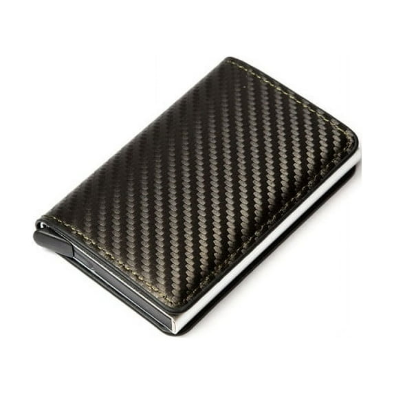 Credit Card Holder Wallet Men Women RFID Aluminium Bank Cardholder Case Vintage Leather Wallet with Money Clips