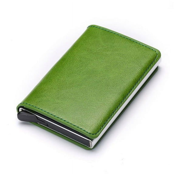 Credit Card Holder Wallet Men Women RFID Aluminium Bank Cardholder Case Vintage Leather Wallet with Money Clips