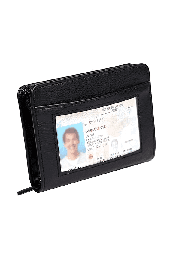 Credit Card Holder Wallet RFID Blocking Leather Wallet for Men and Women with Zipper, Huge Storage Capacity