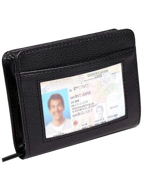 Credit Card Holder Wallet RFID Blocking Leather Wallet for Men and Women with Zipper, Huge Storage Capacity