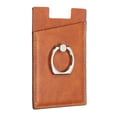 thumbnail image 1 of Credit Card Holder for Back of Phone with Ring Stand Stick on Phone Wallet Self Adhesive Orange Magnetic Holder, 1 of 6