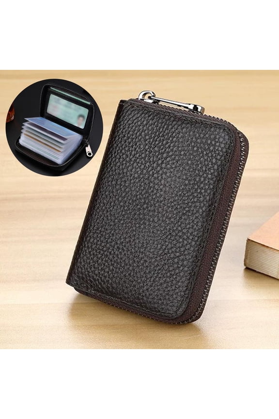 Credit Card Holder for Women Men, PU Zipper Card Wallet with 20 Slots, Card Holder with Multiple Compartments, Secure Travel ID Organizer 1 Pcs