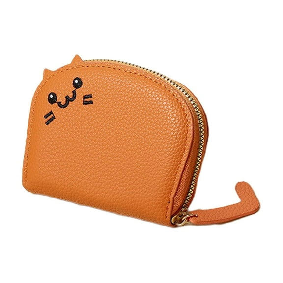 Credit Card Holder for Women,Small RFID Card Wallet Slim Leather Business Card Organizer Case with Zipper & Keychain