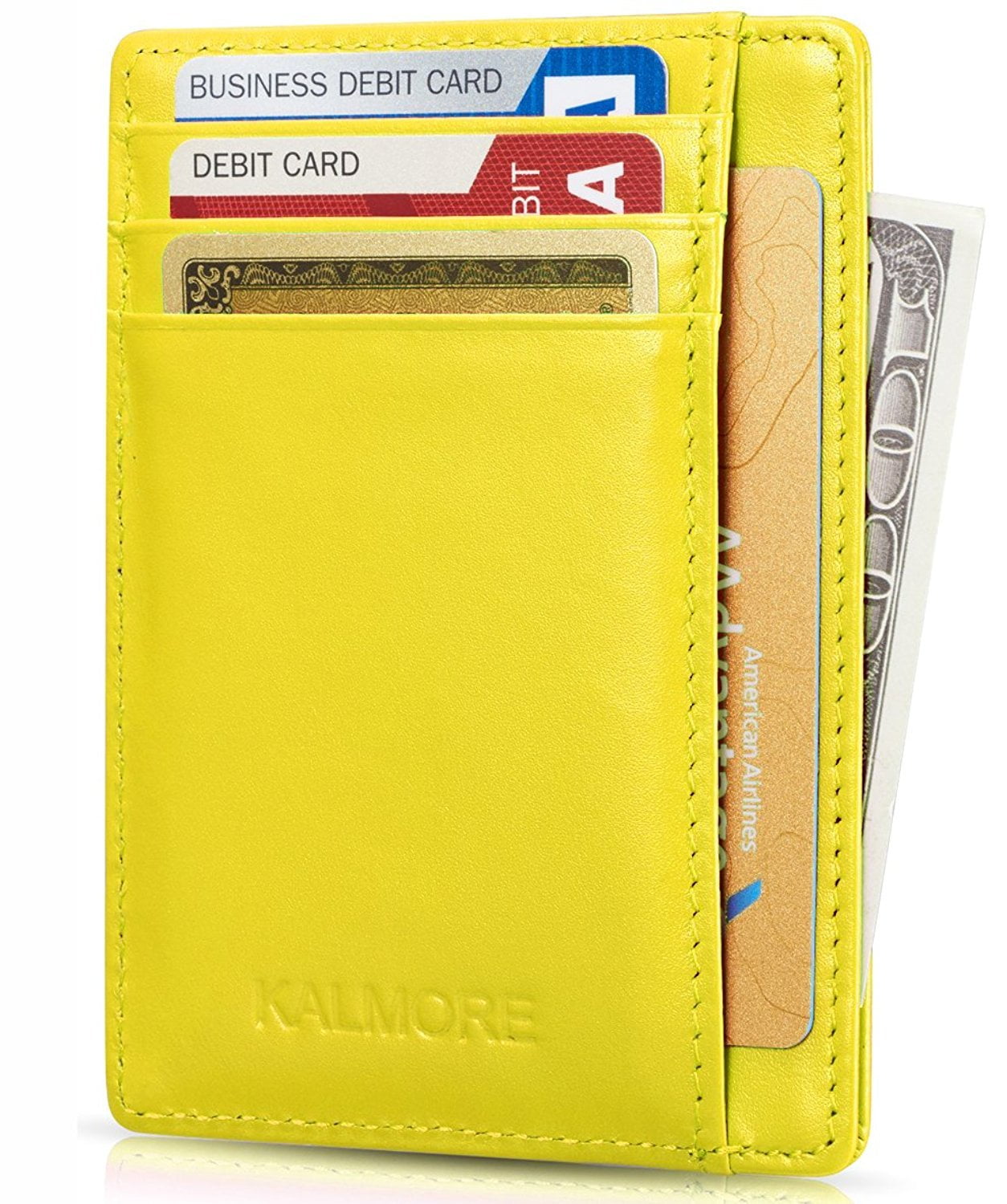 Credit Card Holder with ID Window,RFID Protected card wallet,Genuine