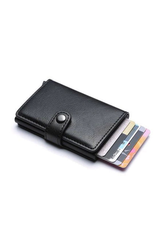 Credit Card Holders,RFID Blocking PU Leather Slim Bank Card case Automatic Pop Up Card Wallet for Cards & Notes,Holds 5 Cards