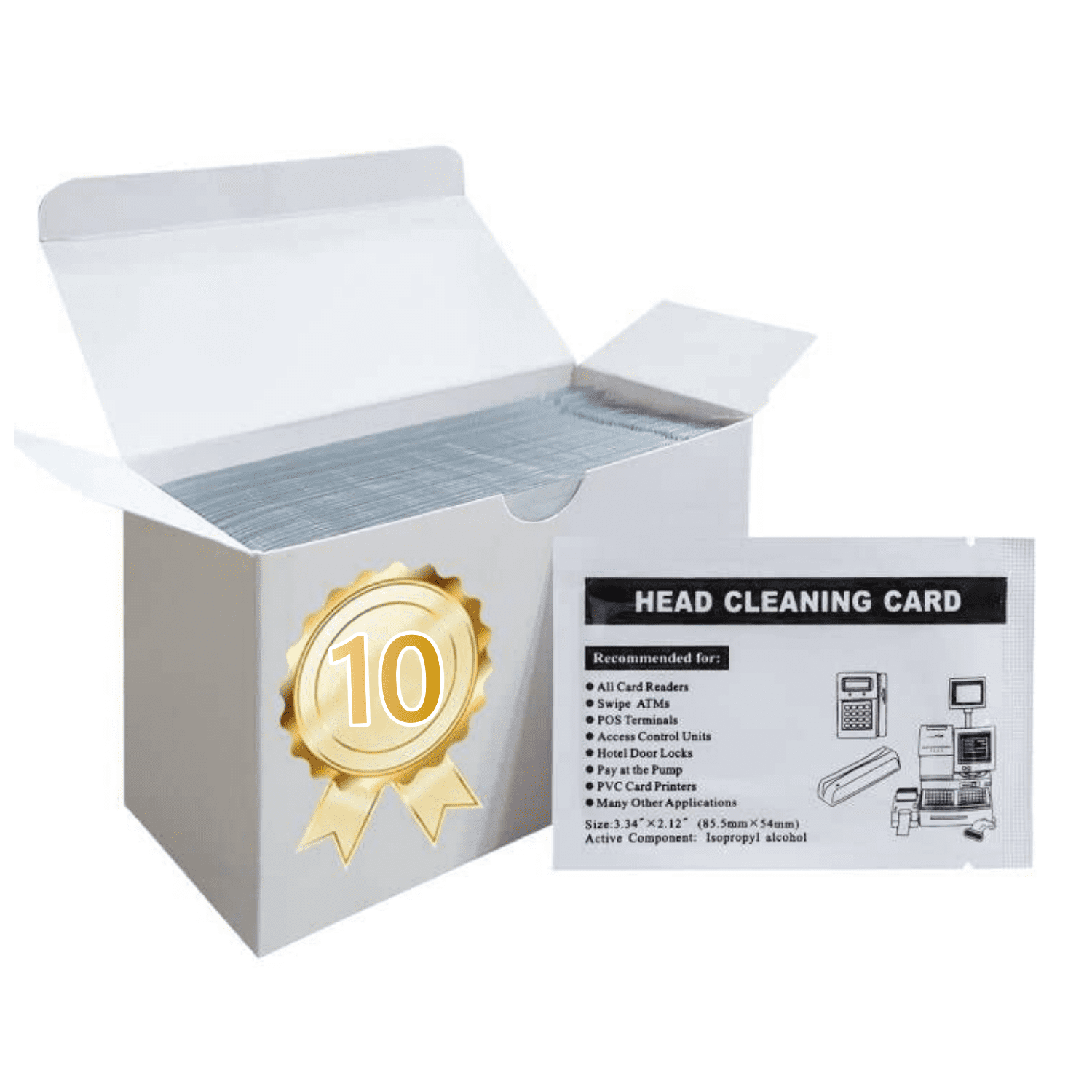 Credit Card Reader Cleaning Cards CR80 Dual Side POS Swipe Card Reader