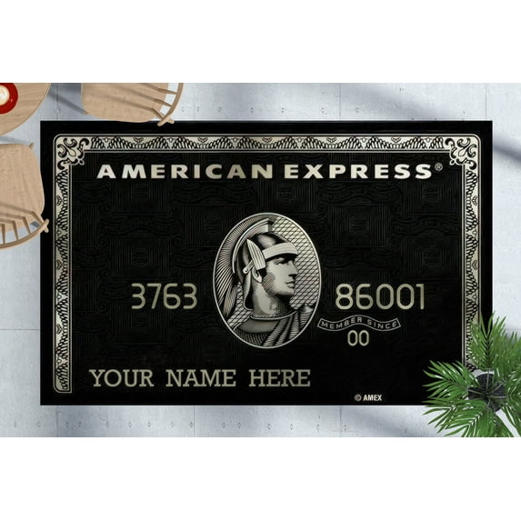 Credit Card Rugs, Salon Rug, Your Name Here Rug, Personalized Gift Rug, Modern Rug, Home Decor Printed Rug, Black Rugs, Personalized Rug, 2.6'x4' - 80x120 cm