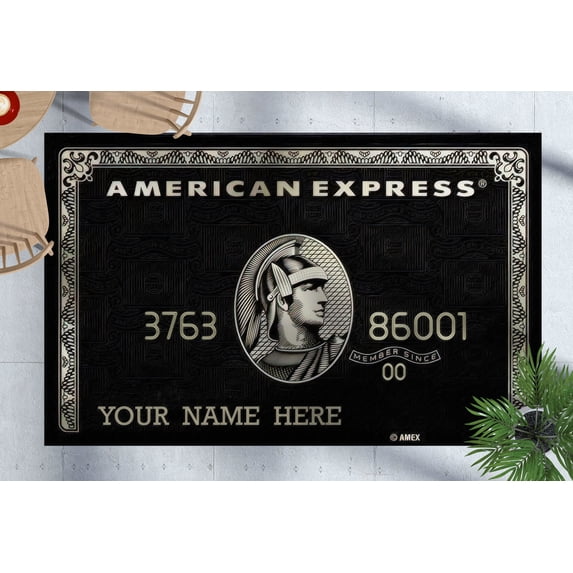 Credit Card Rugs, Salon Rug, Your Name Here Rug, Personalized Gift Rug, Modern Rug, Home Decor Printed Rug, Black Rugs, Personalized Rug, 3.9'x5.9' - 120x180 cm