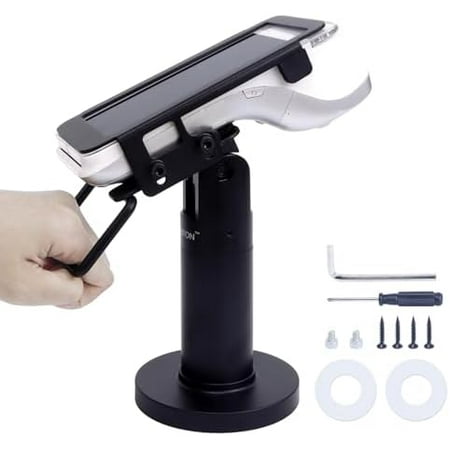 Credit Card Terminal Stand for Pax A920 / A920 Pro, 7" Tall Credit Card Machine Stand, Swivel & Tilt POS Machine Payment Terminal Stand with Fully Wrap Metal Frame, -in & Adhesive,Black$$Office