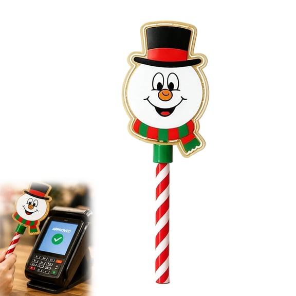 Credit Card Wand, Christmas Payment Magic Wand, Festive Card Wand for Holiday Checkout, Christmas Party, Retail Stores, Cafes, Events & Seasonal Decor (Snowman, 1PC)