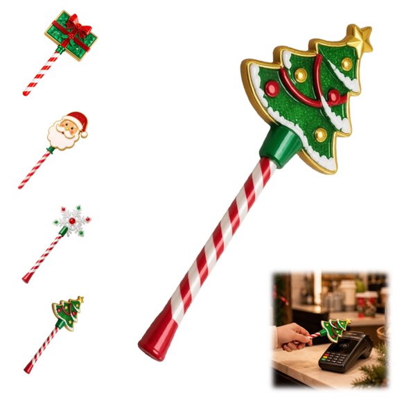 Credit Card Wand, Credit Card Wand Christmas, Tap to Pay Funny Festive Contactless Payment Wand, Magic Wand Credit Card Holder, Xmas Decor Accessory for Cashiers Shop Owners