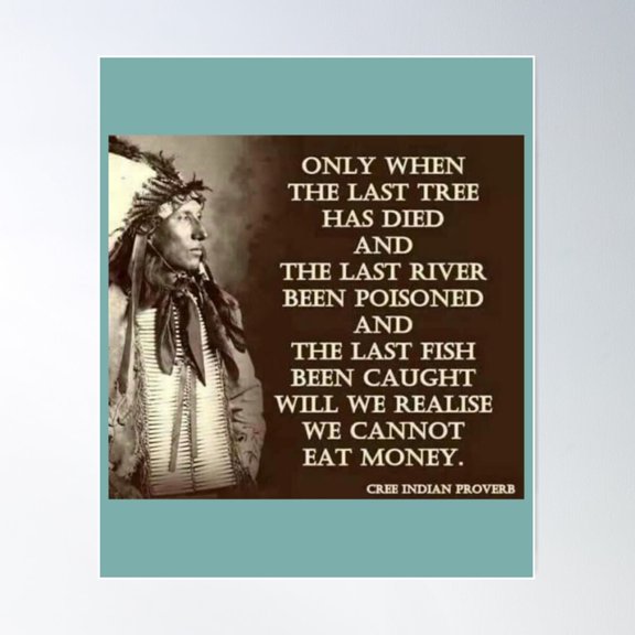 Cree Indian Proverb Poster Wall Art Modern Wall Decor For Living Room Bedroom