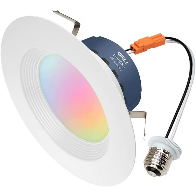 Cree Lighting Connected Max Smart LED 6 inch Downlight Tunable White Color Changing Works with Alexa and Google Home No Hub Required Bluetooth
